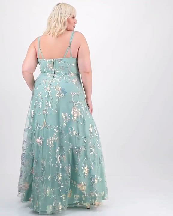 Say Yes Trendy Plus Size Sequined Embroidered Ball Gown, Created for Macy's  - Macy's