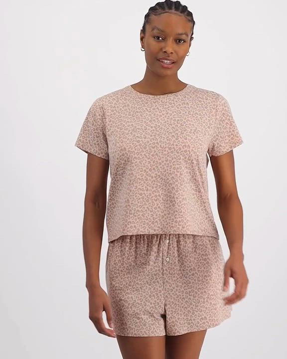 Women's Short-Sleeve Boxer Pajama Set XS-3X, Exclusively at Macy's