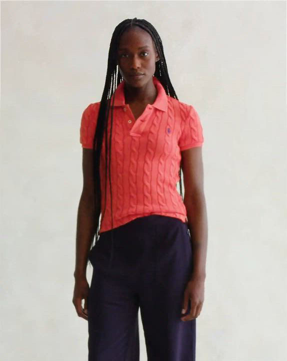 Polo Ralph Lauren Women's Cable-Knit Polo Shirt - Macy's