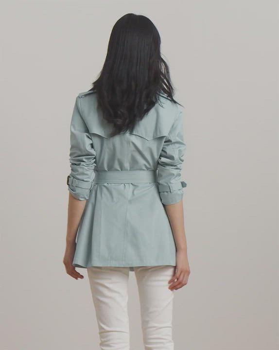 Lauren Ralph Lauren Women's Short Double-Breasted Belted Trench