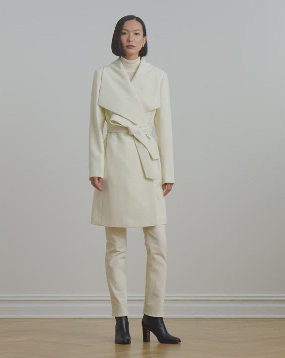 Lauren Ralph Lauren Women's Crepe Belted Wrap Coat - Macy's