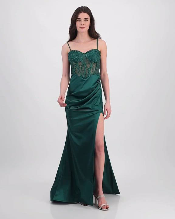 b darlin satin lace up dress macys B Darlin Juniors' Lace Corset Gown, Created for Macy's