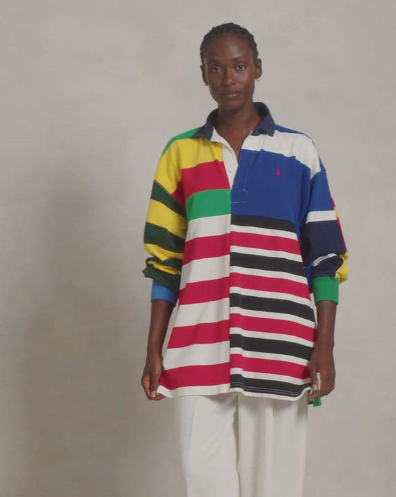 Polo Ralph Lauren Women's Patchwork-Stripe Jersey Rugby