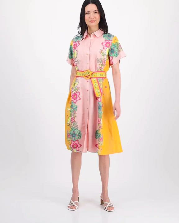 chinese dress ladies Tahari Linen Strappy Button Closure Stretch Striped Midi Dress