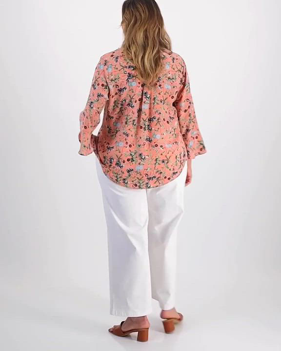 Style & Co Plus Size Printed Pintuck Top, Exclusively at