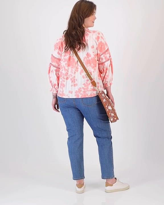 売れ筋商品|||スタイルアンドコー カットソー トップス レディース Plus Size Printed Split-Neck Top, Exclusively at Macy's Floral Salmon Style & Co Plus Size Printed Split-Neck Top, Exclusively at