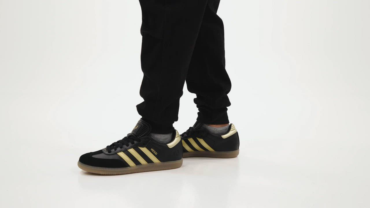adidas gazelle silver green womens adidas Samba Messi Junior Indoor Shoes Black/Gold/Gum / 5.5 main image 1