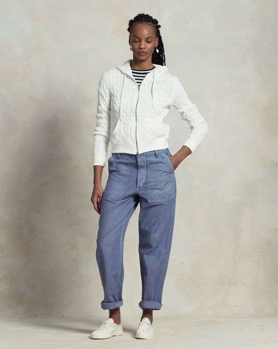 売れ筋商品|||ラルフローレン パーカー・スウェットシャツ アウター レディース Women's Cable-Knit Cotton Full-Zip Hoodie Sweater White Cable-Knit Cotton Full-Zip Hoodie for Women | Ralph Lauren® PA