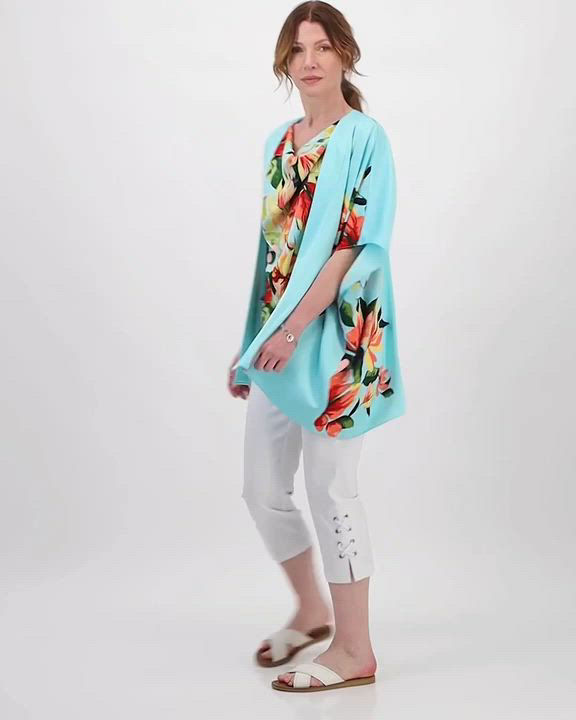 売れ筋商品|||ジェイエムコレクション カットソー トップス レディース Women's Printed Satin Open-Front Kimono Top, Exclusively at Macy's Beige Creme JM Collection Women's Satin Kimono & Floral-Print Mixed