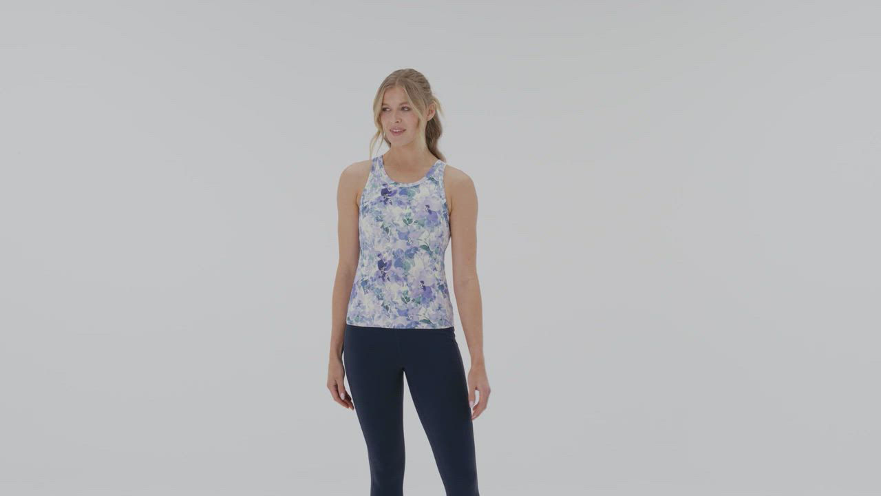 Skechers GOWALK Seascape Floral-Print Shelf-Bra Tank Top