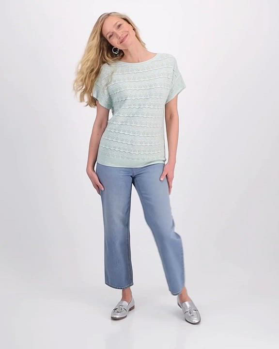売れ筋商品|||スタイルアンドコー ニット&セーター アウター レディース Women's llic Pointelle Dolman-Sleeve Sweater, Exclusively at Macy's Lurex Mint Style & Co Women's Lurex Shine Pointelle Dolman-Sleeve