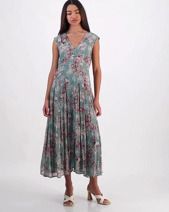Lucky Brand Women's Pleated Button Down Midi Dress - Macy's