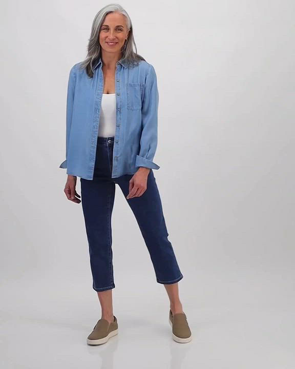 売れ筋商品|||スタイルアンドコー カットソー トップス レディース Petite Chambray Button-Down Perfect Shirt, Exclusively at Macy's Anna Wash Style & Co Petite Chambray Button-Down Perfect Shirt