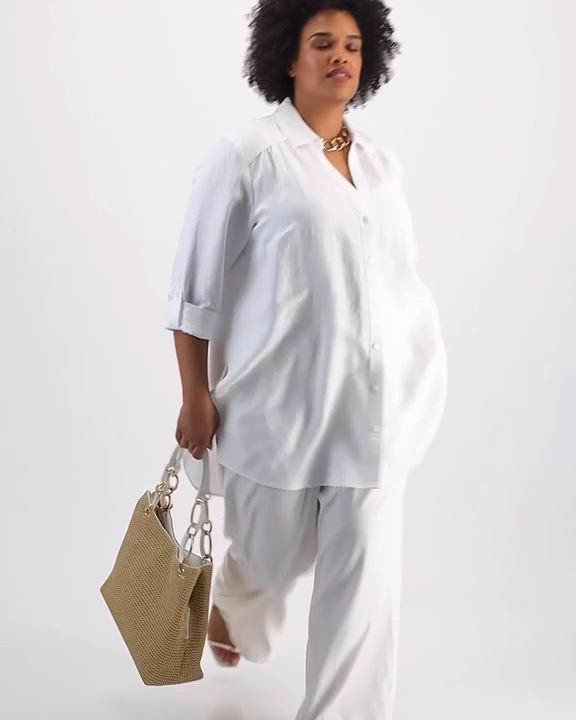 売れ筋商品|||チャータークラブ カットソー トップス レディース Plus Size Embroidered Linen Tunic, Exclusively at Macy's Blue Ocean Charter Club Tunics - Macy's