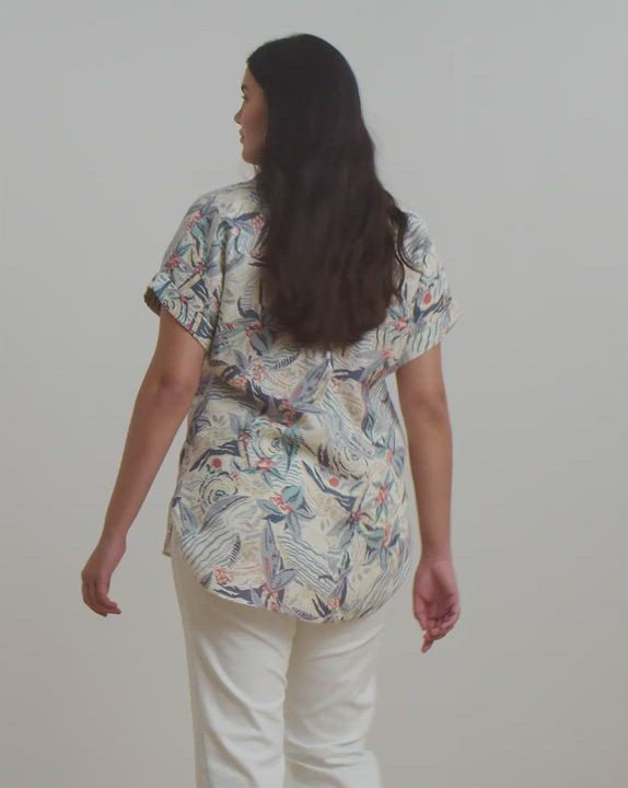 Lauren Ralph Lauren Plus Size Relaxed-Fit Print Short-Sleeve