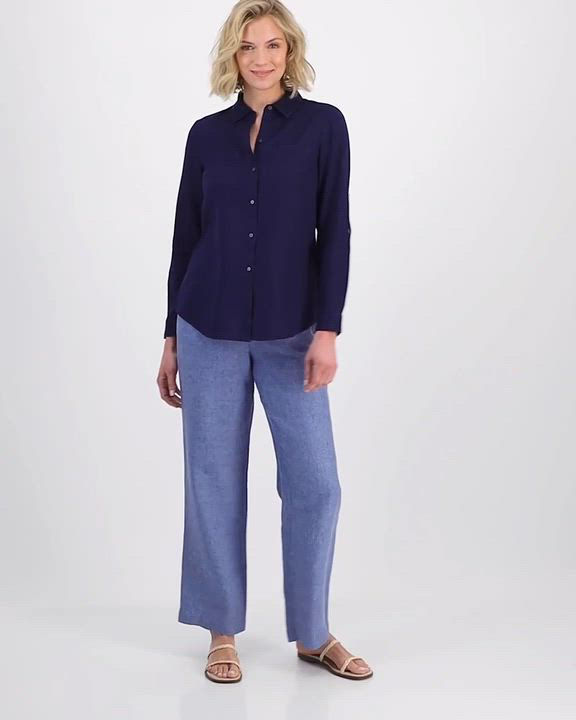 Charter Club Women's 100% Linen Shirt, Created for Macy's