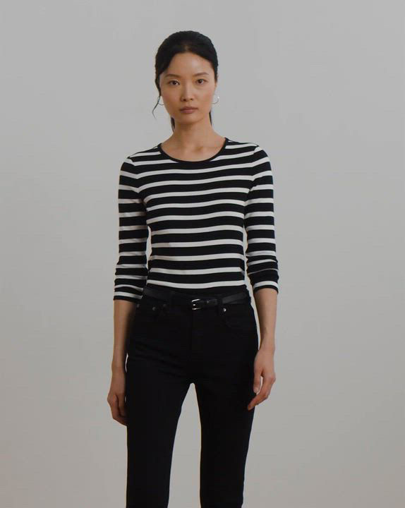 ローレン ラルフローレン LAUREN Ralph Lauren  Plus-Size Striped Cotton Long-Sleeve Tee Lauren Ralph Lauren Plus Size Easy Care Striped Print Point