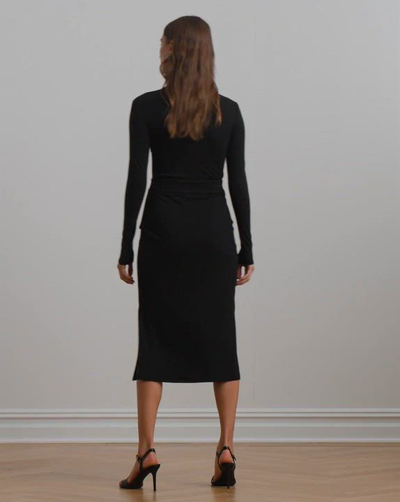 Lauren Ralph Lauren Women's Chain-Trim Rib-Knit Turtleneck Dress - Macy's