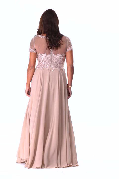 Xscape Women's Sequined Mesh Evening Dress - Long Sleeve Embroidered Gown For Formal Events - View #4