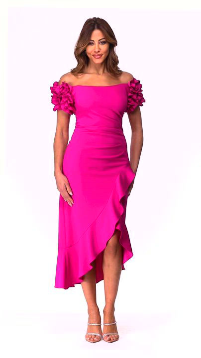 XSCAPE Women's Off-The-Shoulder Scuba Crepe Midi Dress - Macy's