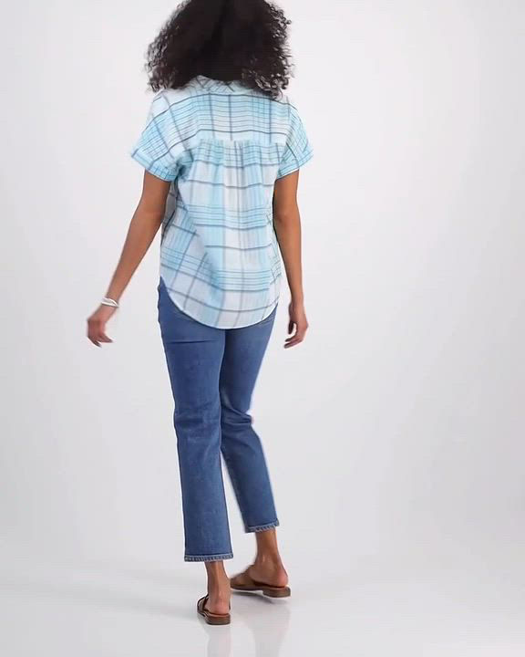 売れ筋商品|||スタイルアンドコー カットソー トップス レディース Women's Plaid Cotton Gauze Camp Shirt, Exclusively at Macy's Plaid Pink Style & Co Women's Plaid Cotton Gauze Camp Shirt