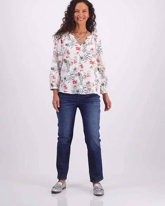 売れ筋商品|||スタイルアンドコー カットソー トップス レディース Women's Printed Cotton Gauze Split-Neck Blouse, Exclusively at Macy's White Floral Style & Co Women's Printed Cotton Gauze Split-Neck Tank Top
