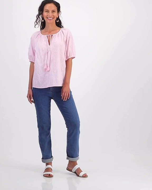 売れ筋商品|||スタイルアンドコー カットソー トップス レディース Women's Floral-Appliqu Cotton Peasant Top, Exclusively at Macy's Pink Heart Style & Co Women's Floral-Appliqué Cotton Peasant Top