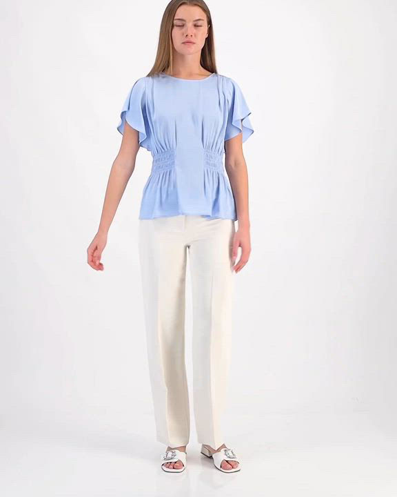 売れ筋商品|||アンクライン カットソー トップス レディース Women's Smocked-Waist Flutter-Sleeve Top Surf Blue Anne Klein Women's Smocked-Waist Flutter-Sleeve Top - Macy's