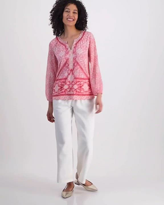 売れ筋商品|||ジェイエムコレクション カットソー トップス レディース Petite Embellished Knit Chiffon-Sleeve Top, Exclusively at Macy's Pink Petun JM Collection Petite Embellished Knit Chiffon-Sleeve Top