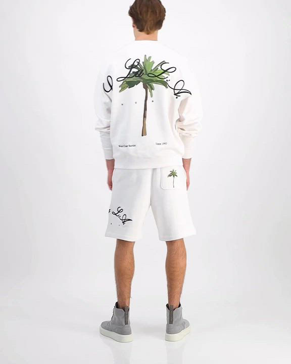 【特価！関税込】HUGO パームツリープリント スウェットシャツ Hugo Boss Men's Dutap Oversized-Fit Textured Palm Tree-Print