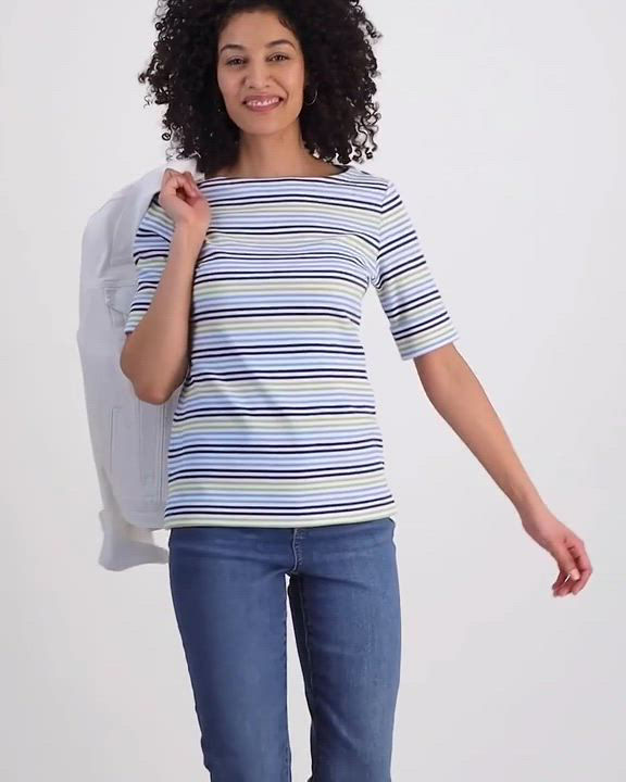 売れ筋商品|||スタイルアンドコー カットソー トップス レディース Petite Printed Elbow-Sleeve Knit Top, Exclusively at Macy's Minty Turq Combo Style & Co Petite Printed Elbow-Sleeve Knit Top, Exclusively