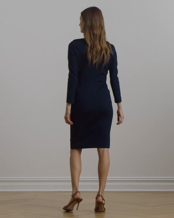 送関込【LAUREN RALPH LAUREN】PONTE THREE-QUARTER-SLEEVE DRES Ponte Three-Quarter-Sleeve Dress | Ralph Lauren