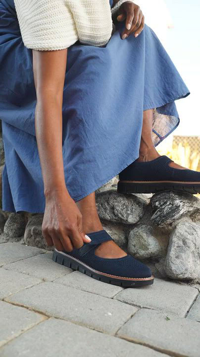 Easy Spirit Valina Mocassini Donna - Slip-On In Tessuto Traspirante, Plantare Rimovibile, Tacco 3,4 Cm