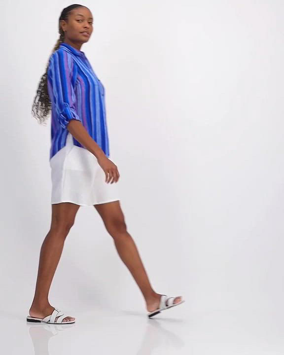 売れ筋商品|||チャータークラブ カットソー トップス レディース Women's Printed 100% Linen Roll-Tab Shirt, Exclusively at Macy's Bright White Combo Charter Club Women's Printed 100% Linen Roll-Tab Shirt