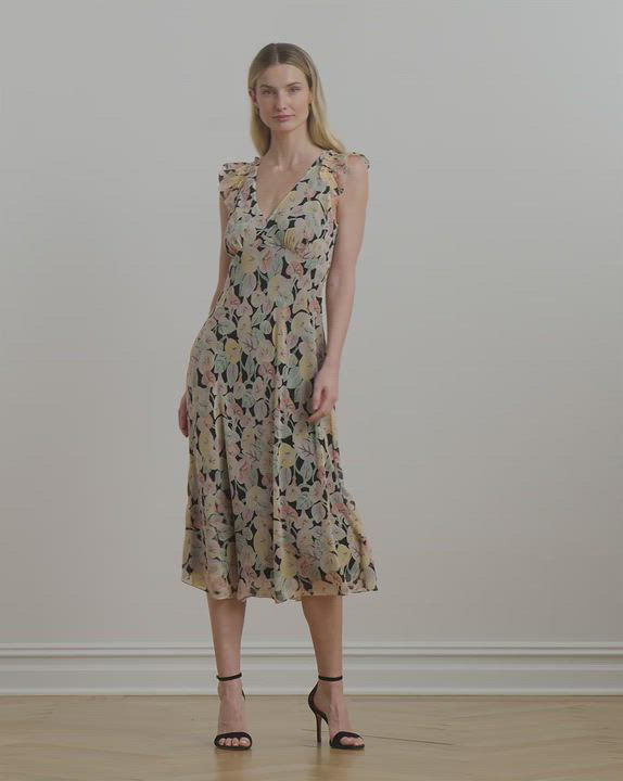 Lauren Ralph Lauren Women's Floral Georgette Flutter-Sleeve