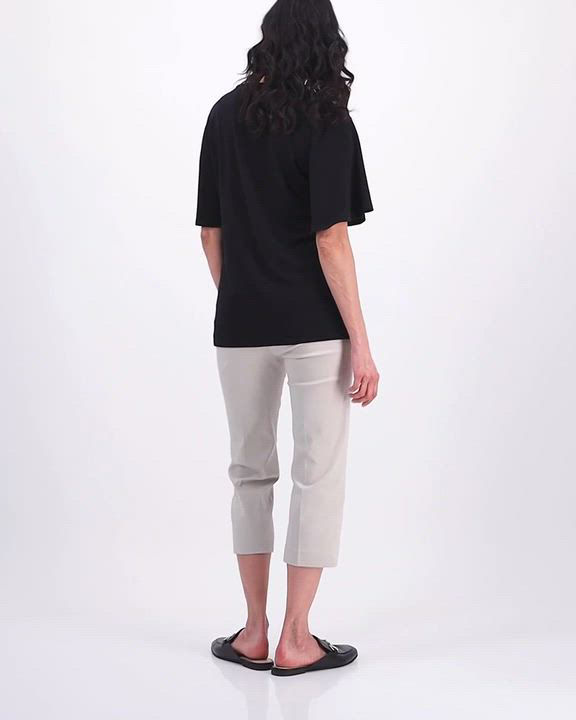 JM Collection Women's Flutter-Sleeve Square Neck Top