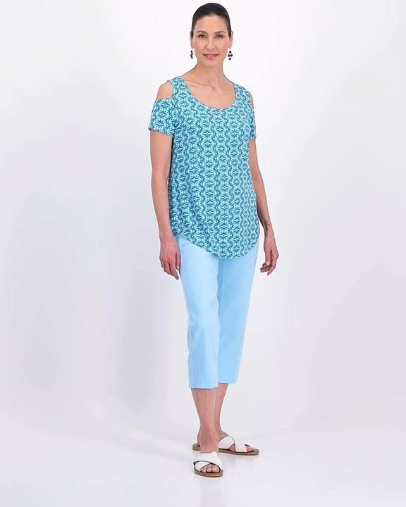 売れ筋商品|||ジェイエムコレクション カットソー トップス レディース Women's Printed Short-Sleeve Cold-Shoulder Top, Exclusively at Macy's Rivulet Combo 27634469_fpx.tif?$filterlrg$&