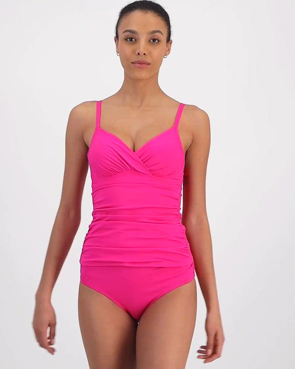 Anne Cole Women's Surplice Underwire Tankini Top - Macy's