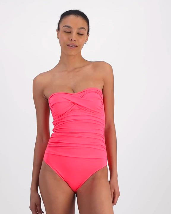 Anne Cole Women's Twist-Front Ruched One-Piece Swimsuit Macy's