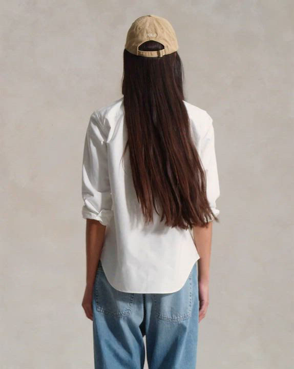 売れ筋商品|||ラルフローレン カットソー トップス レディース Women's Slim-Fit Striped Oxford Shirt Harbor  Blue/White The Iconic Stretch Slim Fit Oxford Shirt