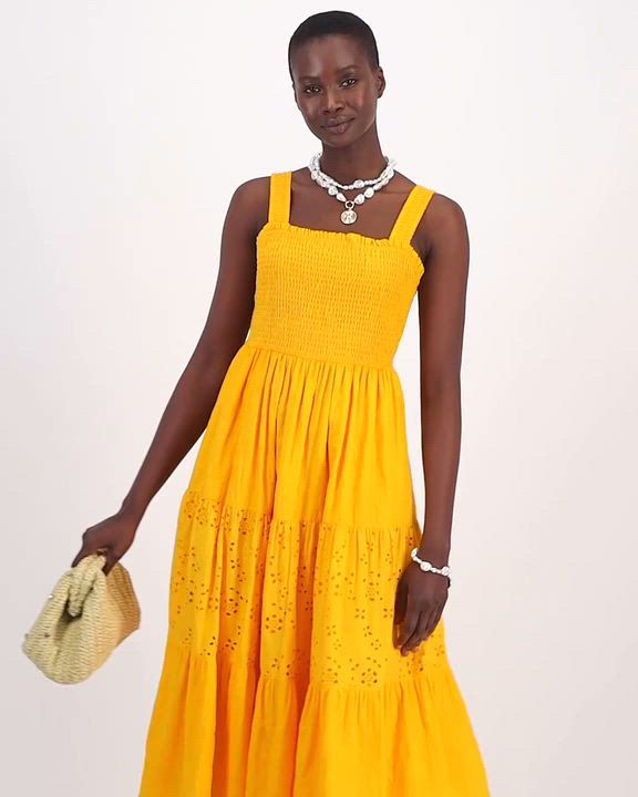 On 34th Women's Cotton Smocked Sleeveless Midi Dress, Crochet Bag, Layered  Pendant Necklace & Stretch Bracelet, Exclusively at Macy's - Macy's