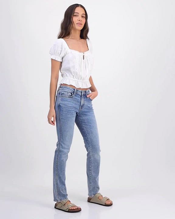 パンツ 7 FOR ALL MANKIND Women Straight Pants 7U219C12 BOO BLUE 7 For All Mankind Women's Straght Leg Jean, Blue/Black