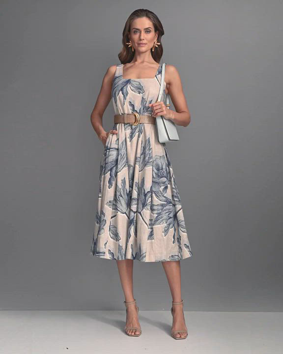 Donna Karan New York Women's Sleeveless Linen-Blend Belted