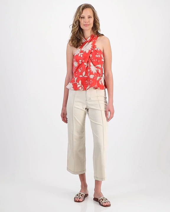 売れ筋商品|||トミー ヒルフィガー カットソー トップス レディース Women's Floral-Print Sleeveless Peplum Halter Top Coralie Multi Tommy Hilfiger Women's Floral-Print Sleeveless Peplum Halter