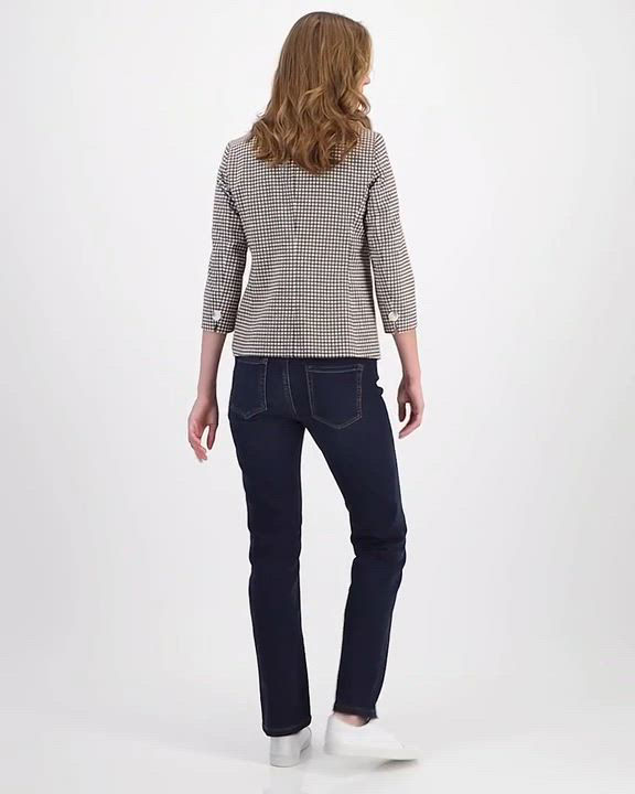 Jones New York Women's Lexington Mid Rise Straight Leg Denim