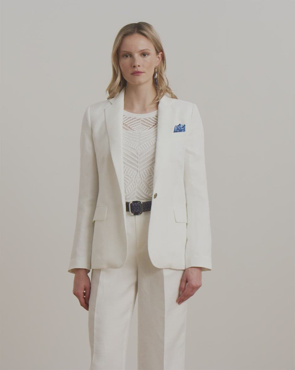 Lauren Ralph Lauren Women's Linen-Blend Twill Blazer - Macy's