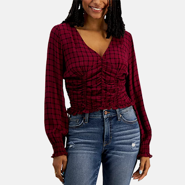 Gemma Rae Juniors' Cropped Plaid Flannel Button-Down Shirt Jacket - Macy's