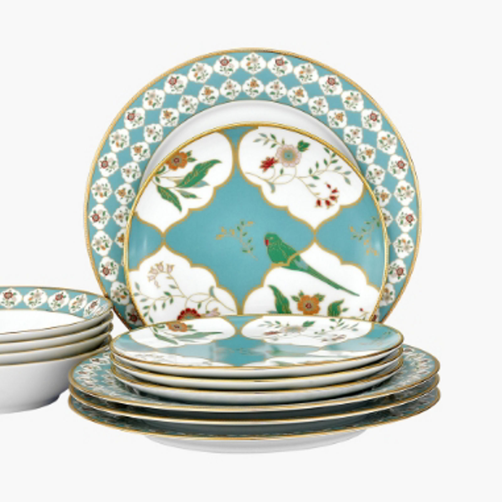 Bone China Tableware - 46 Pieces of Royal Feast Ceramic Tableware,  Anniversary, Safe Use of Dishwashers and Microwave Ovens : : Home