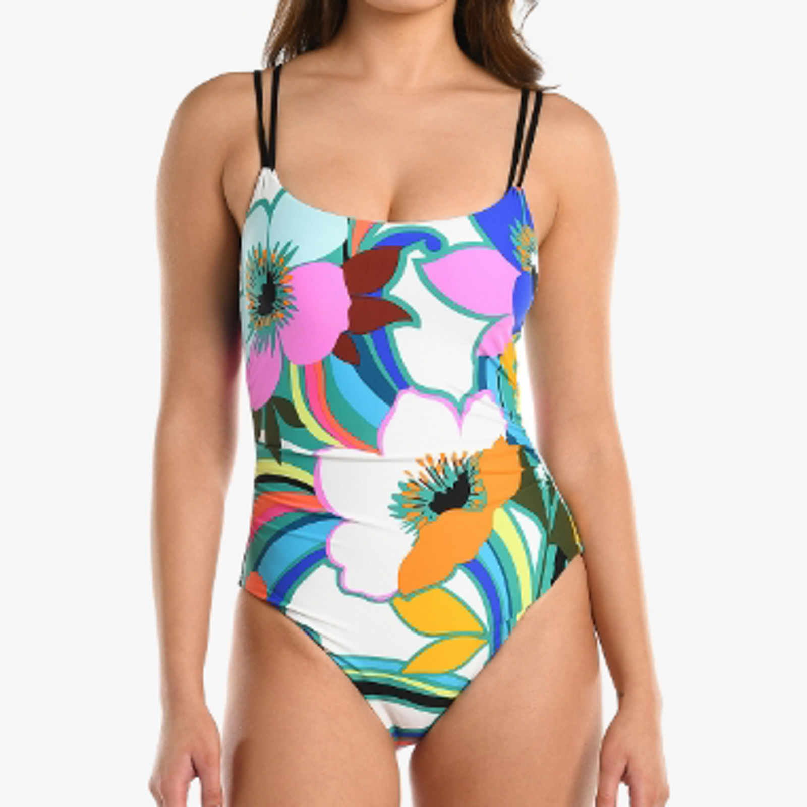 Beach Joy Smocked Bandeau Floral Swim Top - Women's Swimwear in