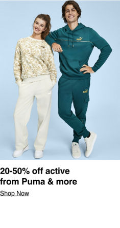 20-50% off active from Puma and more